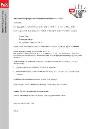 Werksbescheinigung